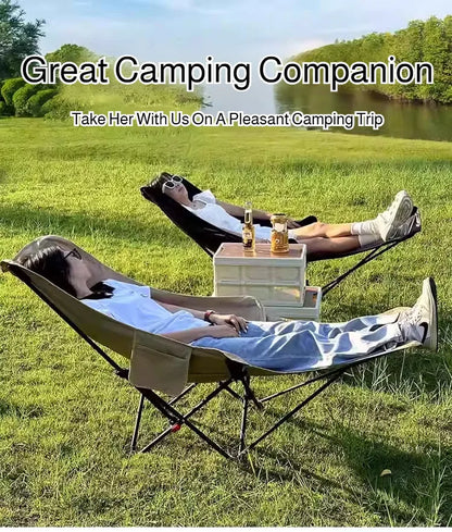 Outdoor Portable Camping Recliner Foldable Nap Beach Chair with Leg Support Lightweight Travel Folding Chair for Hiking Fishing
