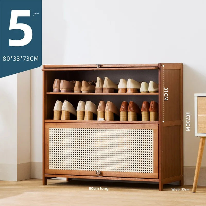 Imitation rattan woven shoe cabinet, simple shoe rack at the door of the home, economical, good-looking indoors