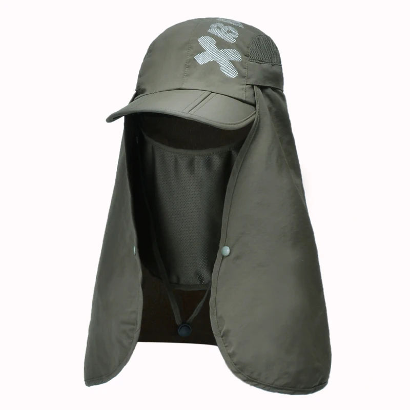 Foldable Quick Drying Waterproof 360° Visor Hat UV Protection Baseball Cap Men Shawl Sun Hats Women Dual Use Fishing Hiking Cap