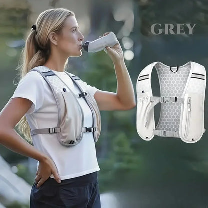 Lightweight Running Vest with Phone Holder New Reflective Hydration Water Chest Pack Storage for Sports Water Bottle