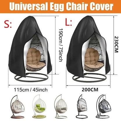 210D Oxford Waterproof Patio Hanging Egg Chair Cover Wicker Swing Egg Chair Cover Swing Hanging Chair Egg Shell Courtyard Garden
