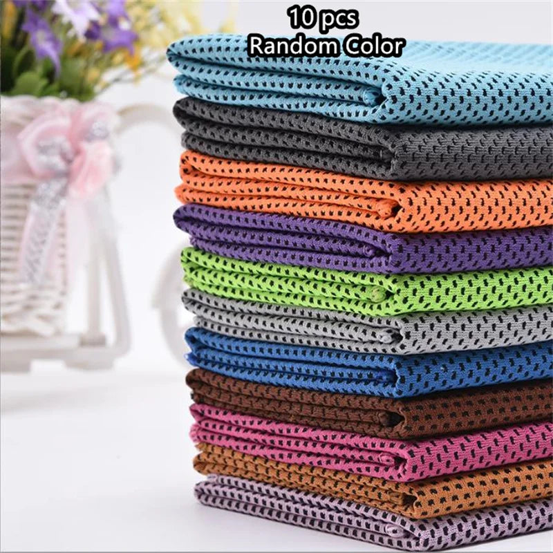 1-10pcs Cooling Towel Instant Relief Microfiber Cool Towels Chilling Neck Wrap Ice Cold Rags Sports Fitness Camping Hiking