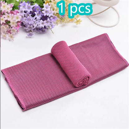 1-10pcs Cooling Towel Instant Relief Microfiber Cool Towels Chilling Neck Wrap Ice Cold Rags Sports Fitness Camping Hiking
