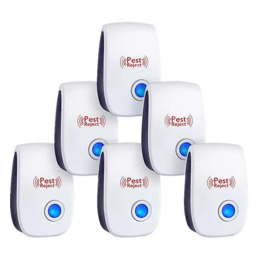 6Pcs Ultrasonic Pest Repeller Insect Bug Repeller Long Range Pest & Insect Deterrent Multi-Function for Roach Rodent Mouse Bugs