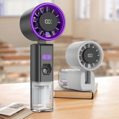 New Hand-held Fan 2 in 1 Nano Spray Water Replenishing Fan Portable Outdoor Humidification High-speed Turbine Small Fan