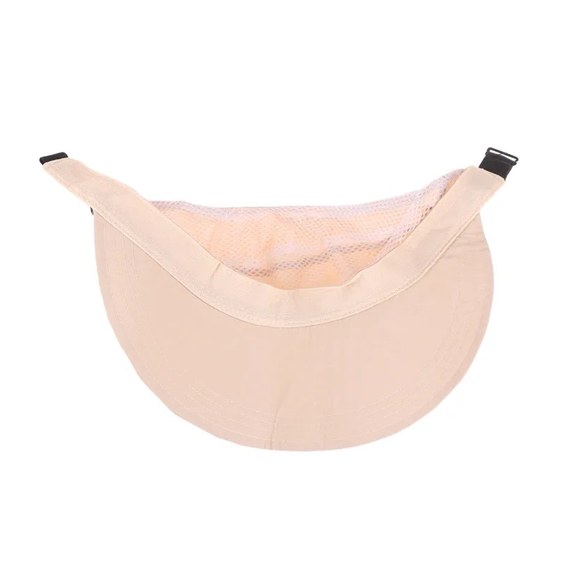 1× Foldable Wide Brim Ponytail Sun Hat Summer Autumn Outgoing UV Protection Bucket Hat for Women Fisherman Caps with Mask Button