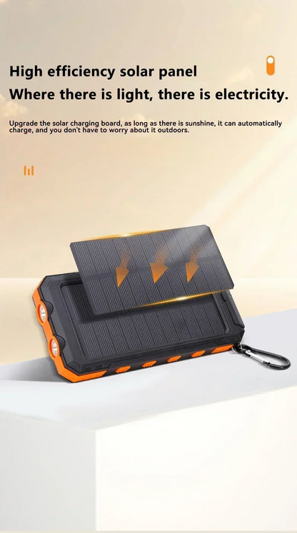VIVO 500000mAh Solar Power Bank Portable Large Capacity Charger Compatible USB-A And USB-C With Flashlight For iPhone Huawei