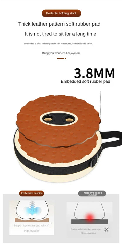 Outdoor Folding Stool with Soft Glue Queue Up  Portable Telescoping Travel Camping Fishing Bearing Strength Small Size