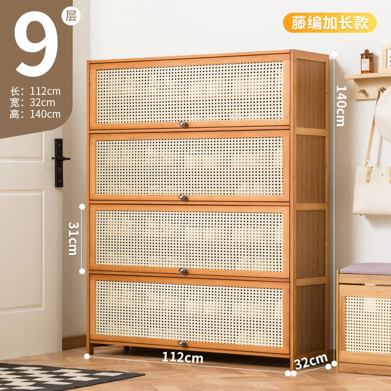 Imitation rattan woven shoe cabinet, simple shoe rack at the door of the home, economical, good-looking indoors