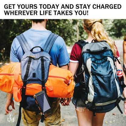 20000mAh Solar Power Bank Portable Solar Charger Waterproof Dual 5V USB Ports 2 LED Light Flashlight For Cell IPhone Outdoor