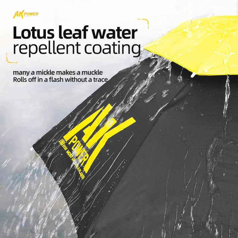 Portable Folding Umbrella Hat UPF 50+ UV Protection Hands Free Umbrellas 7-Ribs Waterproof Head-wear For Fishing Gardening