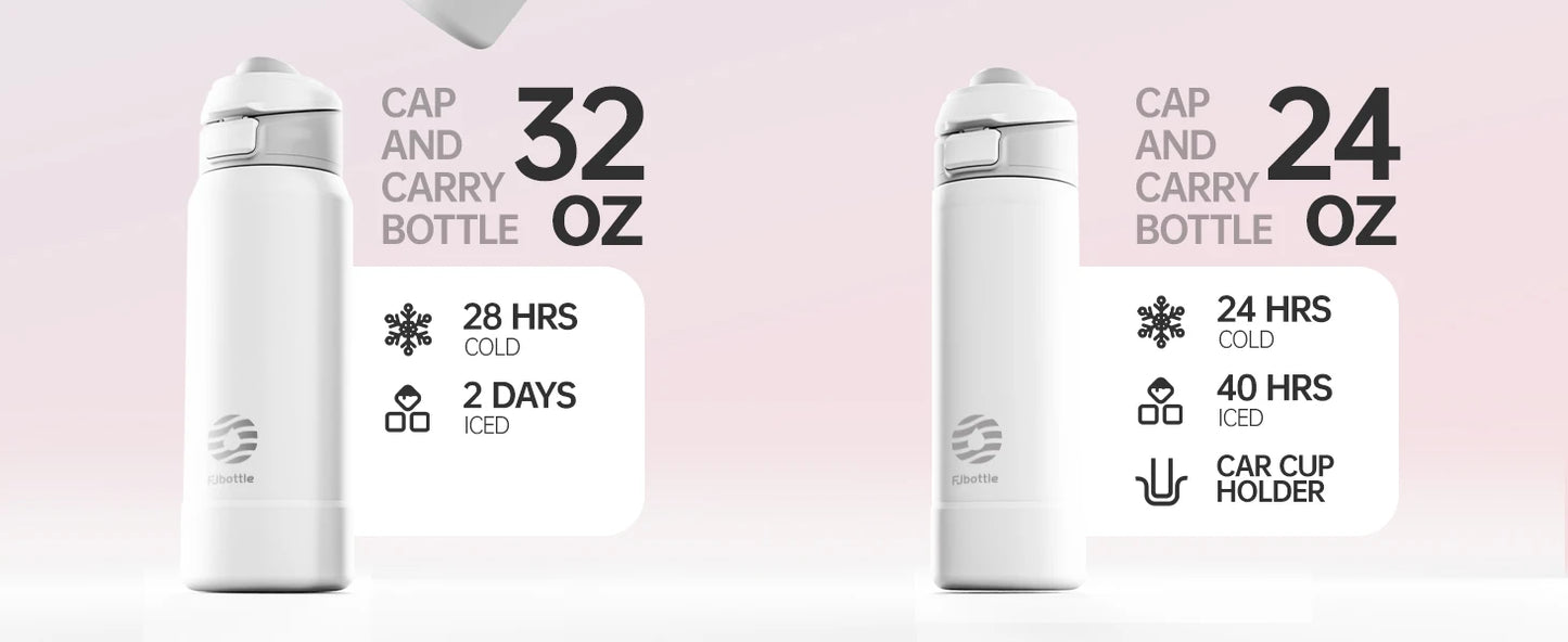 Fjbottle Magnetic Thermos Stainless Steel Sports Water Bottle with Magnetic Phone Holder Bouncing cover Insulation Cup