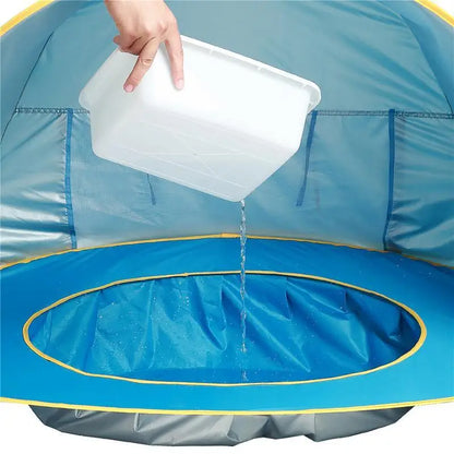 Baby Beach Tent UPF 50+ UV Protection Waterproof Sun Shelter with Mini Pool, Kids Outdoor Camping Portable Beach Sunshade