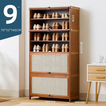 Imitation rattan woven shoe cabinet, simple shoe rack at the door of the home, economical, good-looking indoors