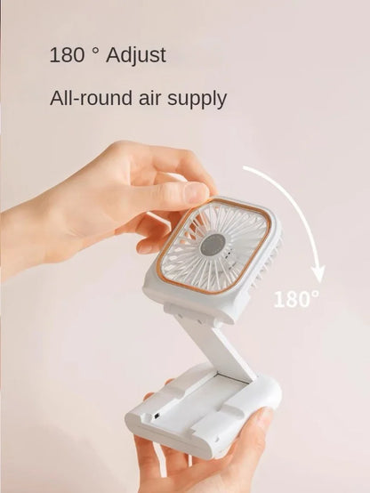 3000mah Folding Handheld Fan USB Charging Digital Display Outdoor Mini Neck Hanging For Sport Outdoor