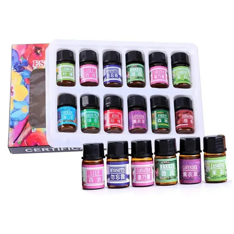 12PCS 3ML Air Freshener Natural Plant Aromatherapy Essential Oil Air Conditioning Perfume Aroma Diffuser Fragrance Humidifier