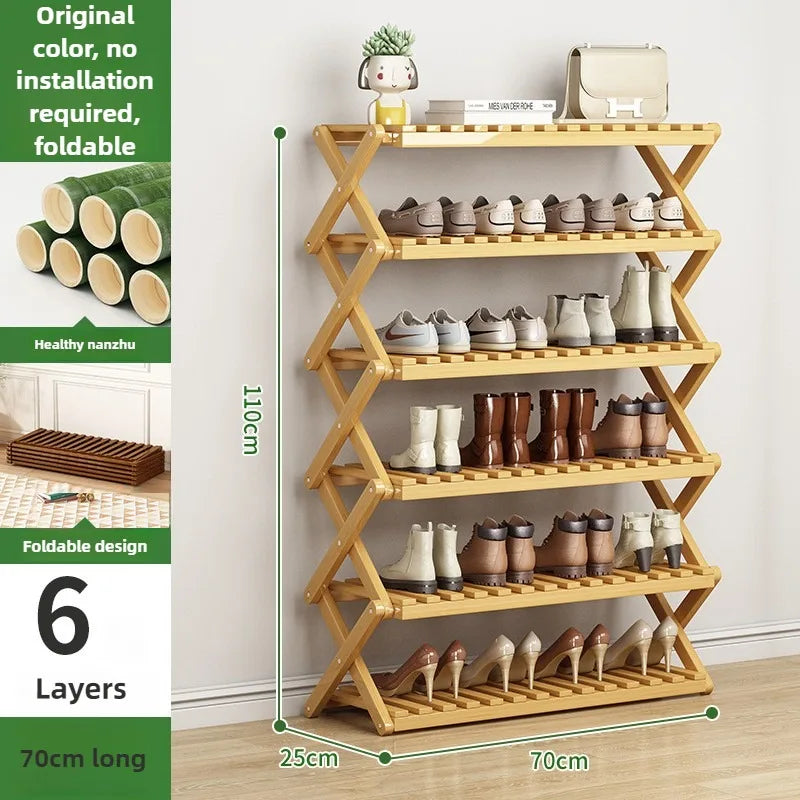Portable Folding Shoe Rack, Required Space Saving Shoe Shelf for Dormitory Apartment Rental, Multi-Tier Shoe Organizer Storage