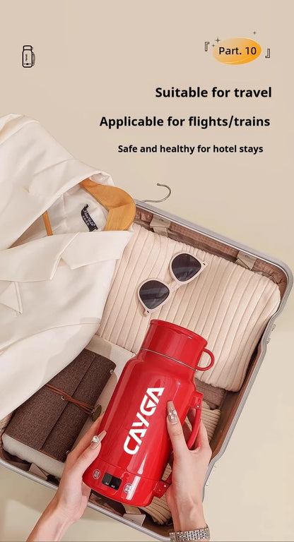 Large Capacity Travel Electric Kettle Constant Temperature Water Boiler Dual Lid Design 110V Portable Insulated Kettle