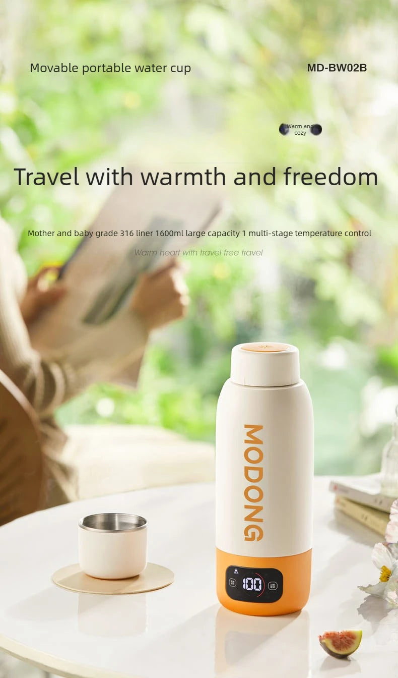 Corrosion-Resistant Electric Bottle, Large Capacity Portable, Constant Temperature Long-Lasting, Travel Heating Water Mug