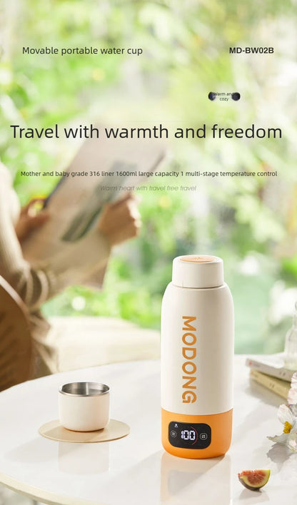 Corrosion-Resistant Electric Bottle, Large Capacity Portable, Constant Temperature Long-Lasting, Travel Heating Water Mug