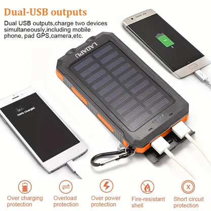 Solar Power Bank 80000mAh Portable Charging Poverbank External Battery Charger Strong Light LDE Light for All Smartphones