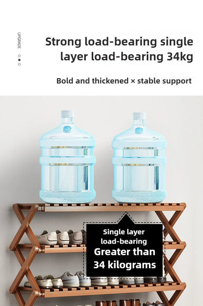 Portable Folding Shoe Rack, Required Space Saving Shoe Shelf for Dormitory Apartment Rental, Multi-Tier Shoe Organizer Storage