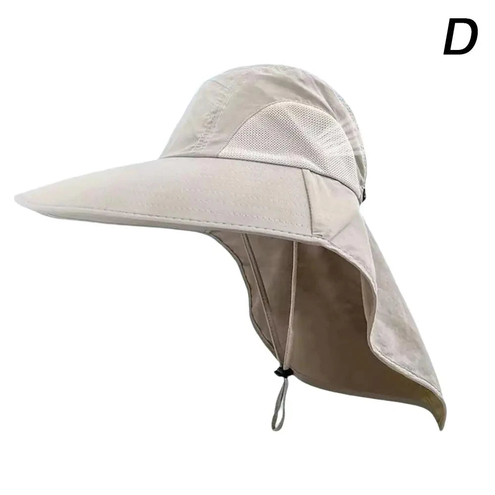Wide Brim Sun Hat with Neck Flap for men women Adjustable Outdoor 50+UPF Protection Safari Cap Hiking Fishing Hat