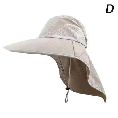 Wide Brim Sun Hat with Neck Flap for men women Adjustable Outdoor 50+UPF Protection Safari Cap Hiking Fishing Hat