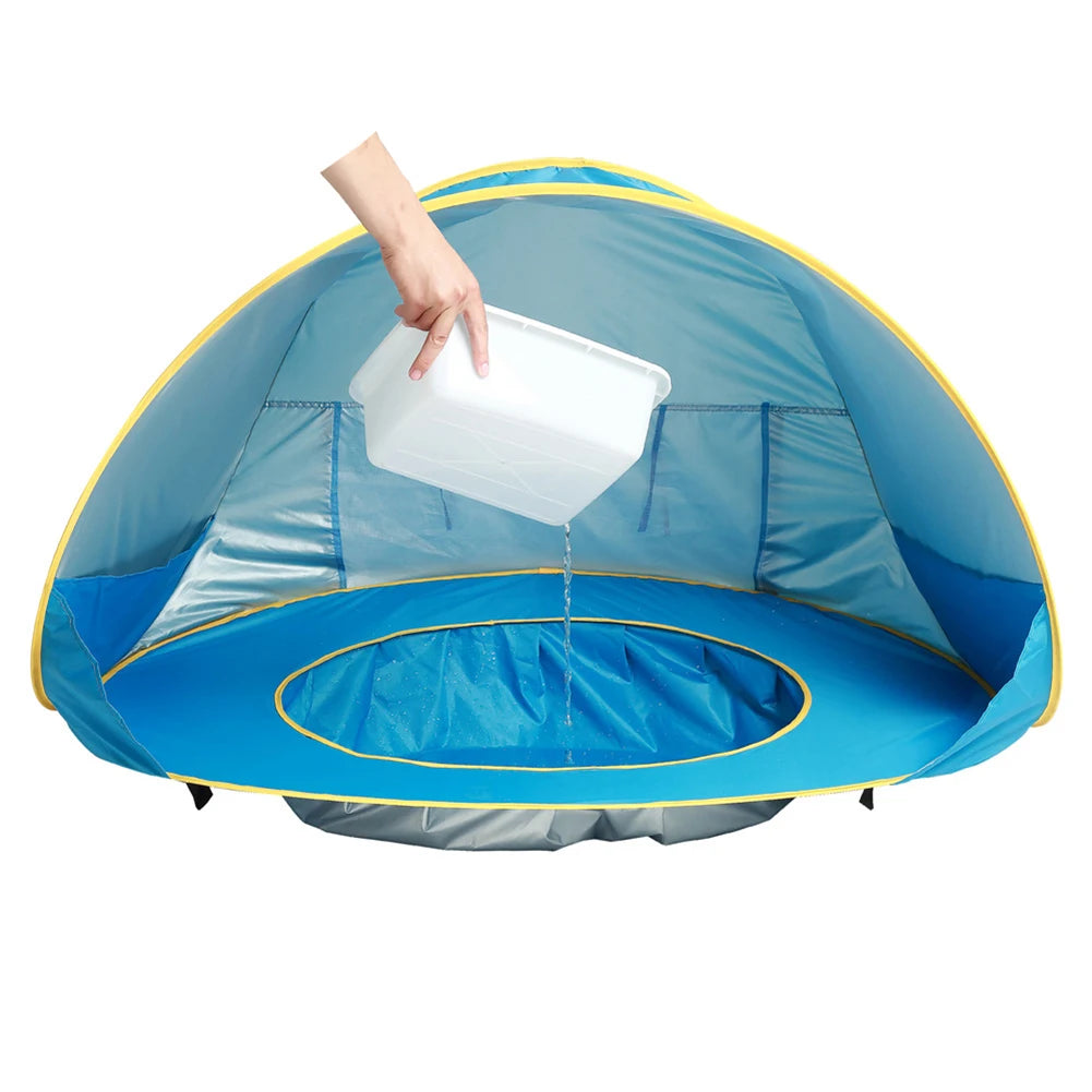 Baby Beach Tent UPF 50+ UV Protection Waterproof Sun Shelter with Mini Pool, Kids Outdoor Camping Portable Beach Sunshade