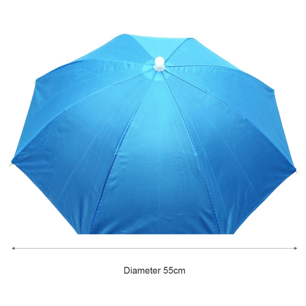 Portable Rain Umbrella Hat Foldable Outdoor Fishing Sunshade Waterproof Camping Headwear Beach Head Hats Fishing Hat 55-95CM