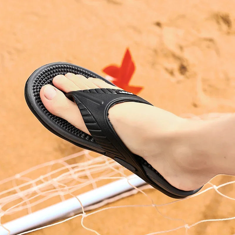 Massage Flip Flops for Men Summer Breathable Beach Shoes Sandals 46 Men Luxury Flip Flops Breathable Plus Big Size Men Slippers