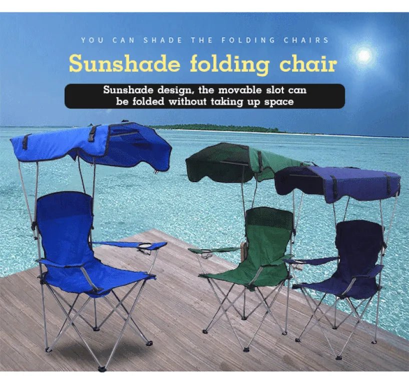 Stylish and Practical Beach Chair with Umbrella and Cooler Bag, Suitable for Picnics and Outdoor Activities
