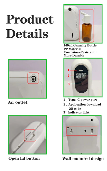 Aroma Diffuser Scent Machine Coverage 200m³ Bluetooth APP Control Fragrance Diffuser Smell Distributor For Home Fragrance Smell