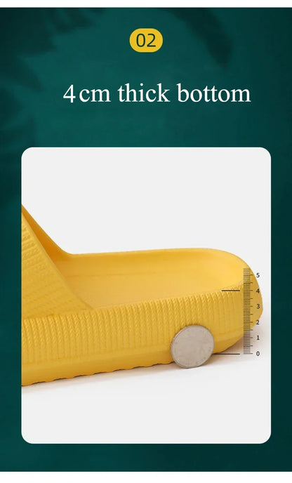 High quality Women Thick Slippers Indoor Home Eva Soft Sole Pillow Slides Sandals Woman Summer Non Slip Beach Flip Flops New