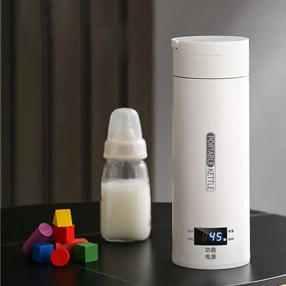 450ML Electric Kettles Portable Tea Coffee Kettle Travel Boil Water Thermal Cup Anti-Scald Water Bottle English Menu