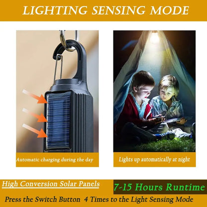 Solar Camping Lamp Bulbs Outdoor USB Charging Solar Powerd Hanging Lights Portable Tent Light Waterproof for Camping BBQ Decor