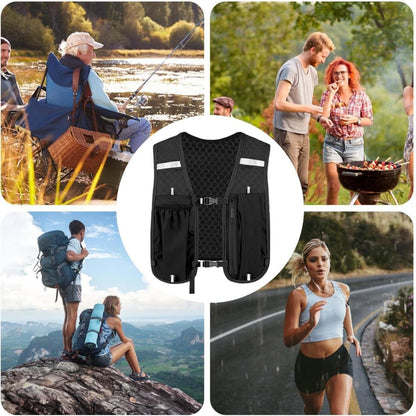 Biking Running Storage Vest Backpack Lightweight Running Vest Reflective Hydration Water Chest Pack Phone Storage Pocket