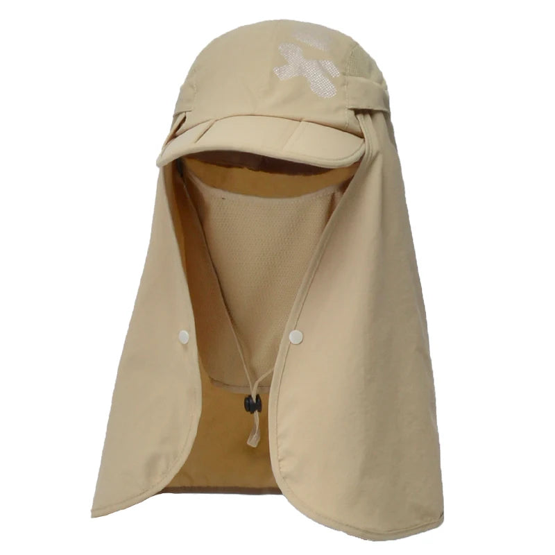 Foldable Quick Drying Waterproof 360° Visor Hat UV Protection Baseball Cap Men Shawl Sun Hats Women Dual Use Fishing Hiking Cap
