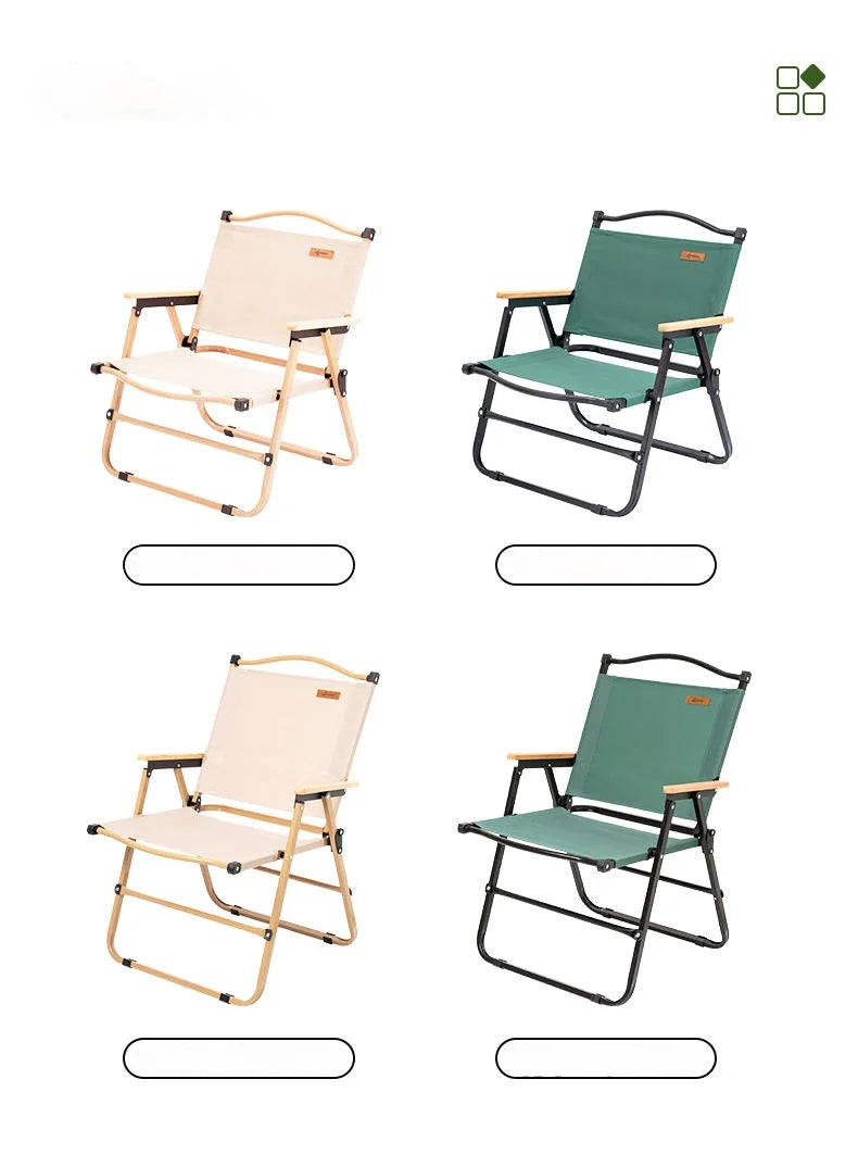 GIANXI Summer Outdoor Camping Green Folding Chair Aluminum Black Frame Portable ultra-light Fishing Chair Barbecue Beach Chair