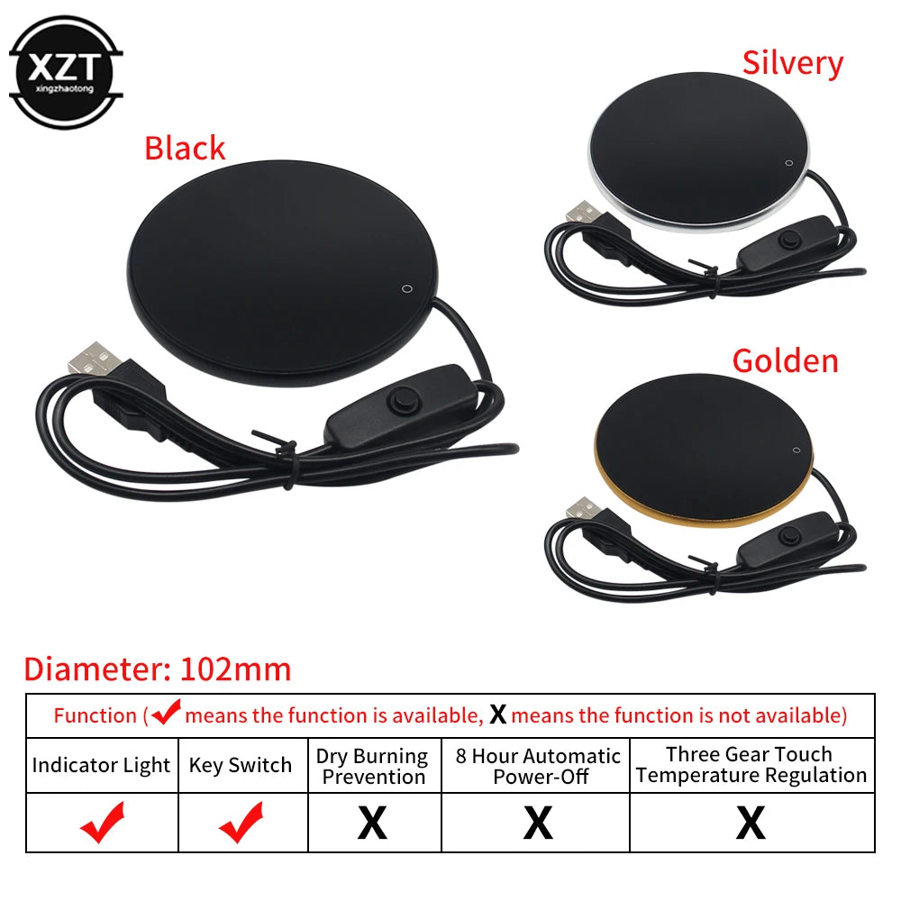 Mini Portable USB Cup Warmer Coffee Mug Heating Coaster Smart Thermostatic Hot Plate Milk Tea Water Heating Pad Heater
