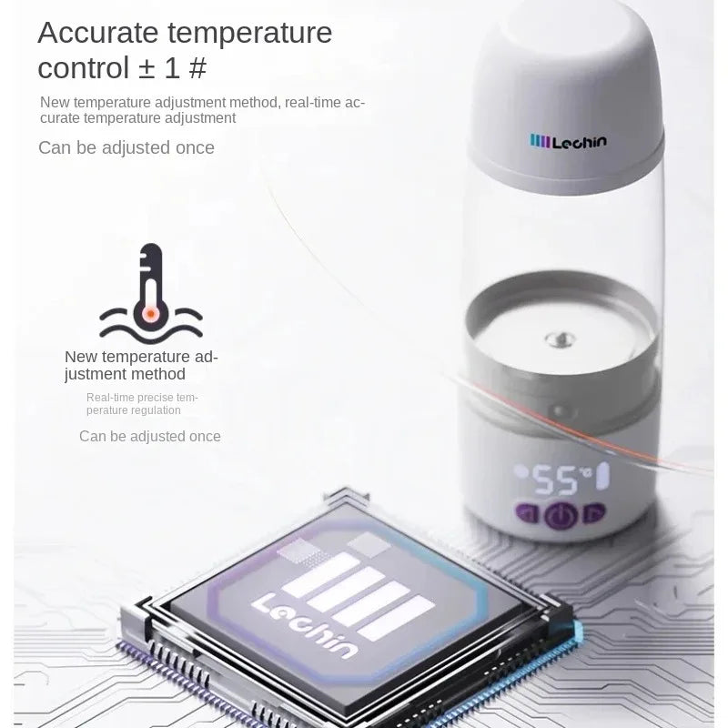Wireless TemperatureControlled Cup, Portable Baby Bottle Warmer and Travel Kettle, Compact Water Heater, Quick Heat Bottle