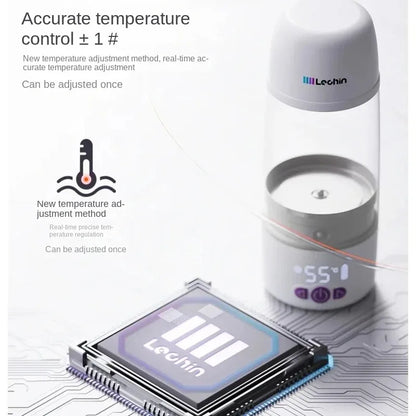 Wireless TemperatureControlled Cup, Portable Baby Bottle Warmer and Travel Kettle, Compact Water Heater, Quick Heat Bottle
