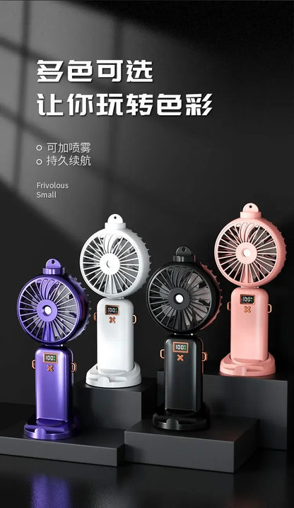 Mini Handheld Small Fan Portable Desk Misting Fan USB Rechargeable Portable Small Air Cooler Cooling Spray Humidifier Fan