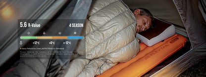 FLEXTAIL TINY SLEEPING PAD R05 – 196cm Insulated Sleeping Pad, R 5.6 Inflatable Air Mat, 4 Seasons Outdoor Camping Air Mattress