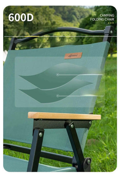 GIANXI Summer Outdoor Camping Green Folding Chair Aluminum Black Frame Portable ultra-light Fishing Chair Barbecue Beach Chair