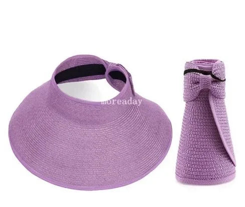 Women Summer Visors Hat Hat - Stylish and UV-Resistant for Outdoor HikingFoldable Sun Cap Wide Large Brim Beach Straw Hats Chape