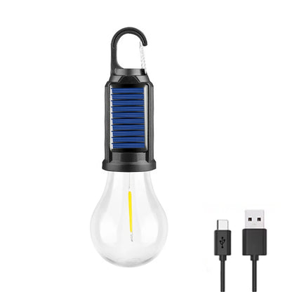 Solar Camping Lamp Bulbs Outdoor USB Charging Solar Powerd Hanging Lights Portable Tent Light Waterproof for Camping BBQ Decor