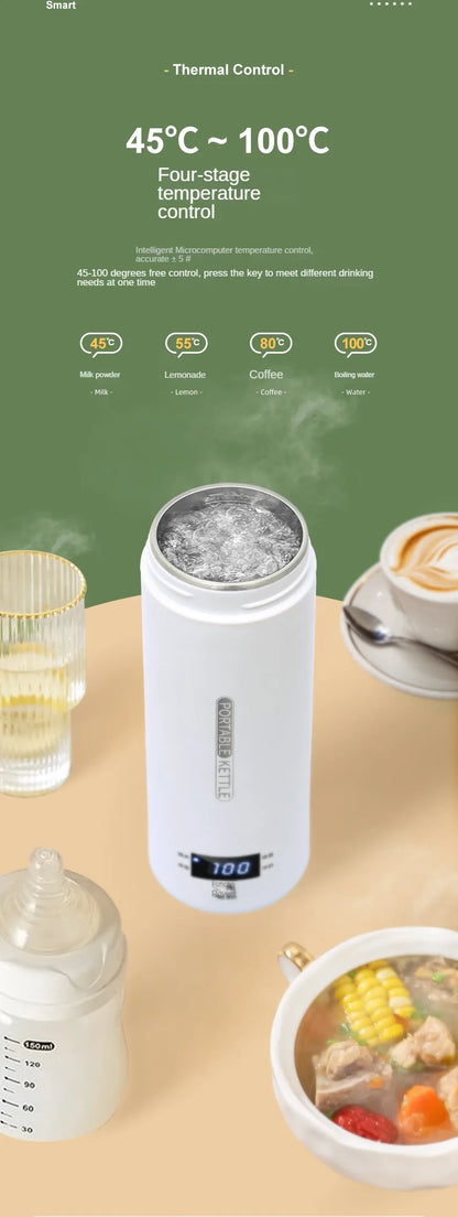 Travel Electric T Kettle Fast Boiling Water Portable baby Milk Warmer Kettle 304 Stainless Steel Thermo Kettles