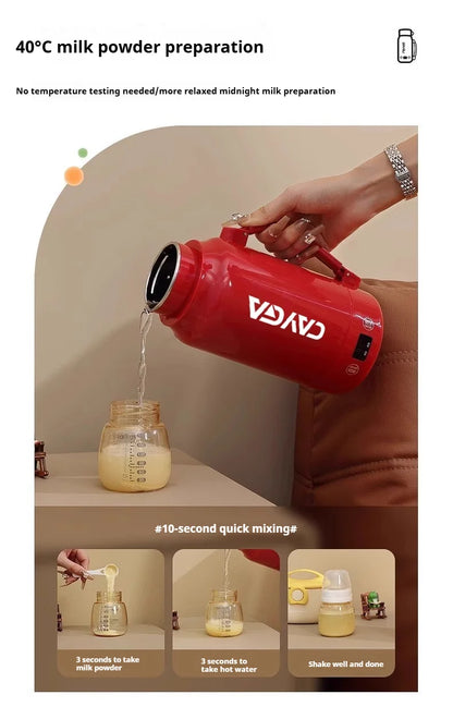 Large Capacity Travel Electric Kettle Constant Temperature Water Boiler Dual Lid Design 110V Portable Insulated Kettle