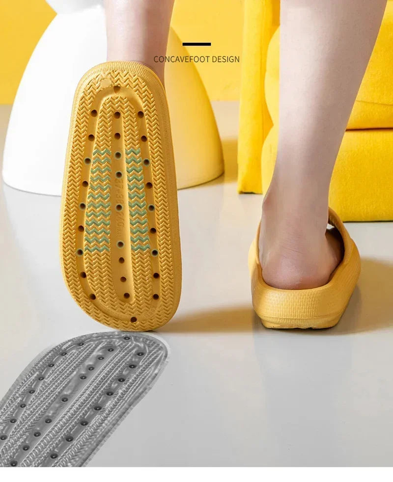 High quality Women Thick Slippers Indoor Home Eva Soft Sole Pillow Slides Sandals Woman Summer Non Slip Beach Flip Flops New